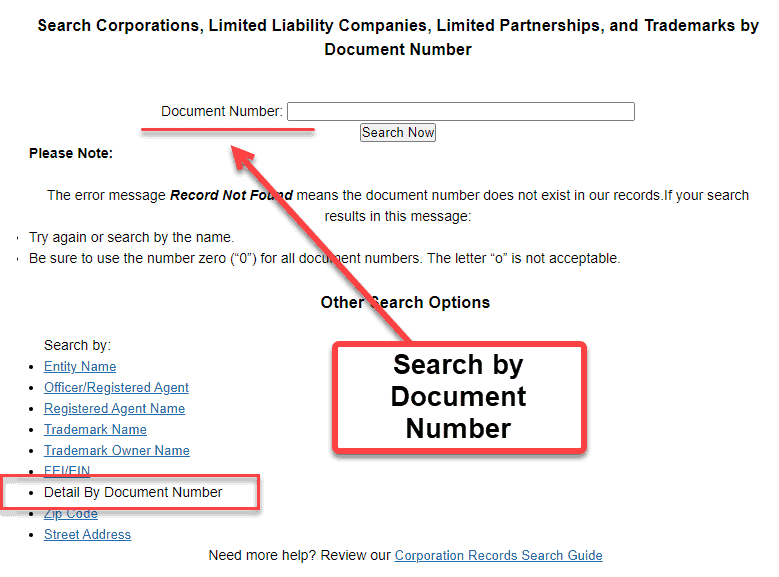 secretary of state florida business registration