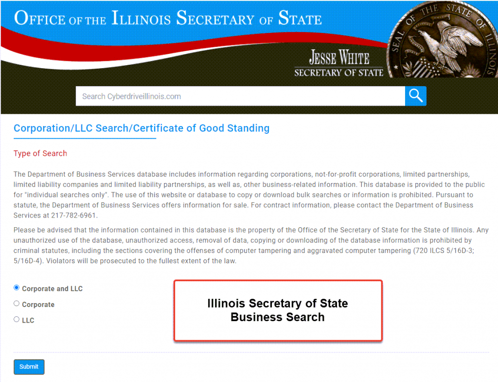 Illinois Secretary Of State Business Search Step By Step 2454