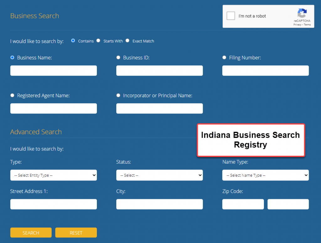 indiana registered agent search